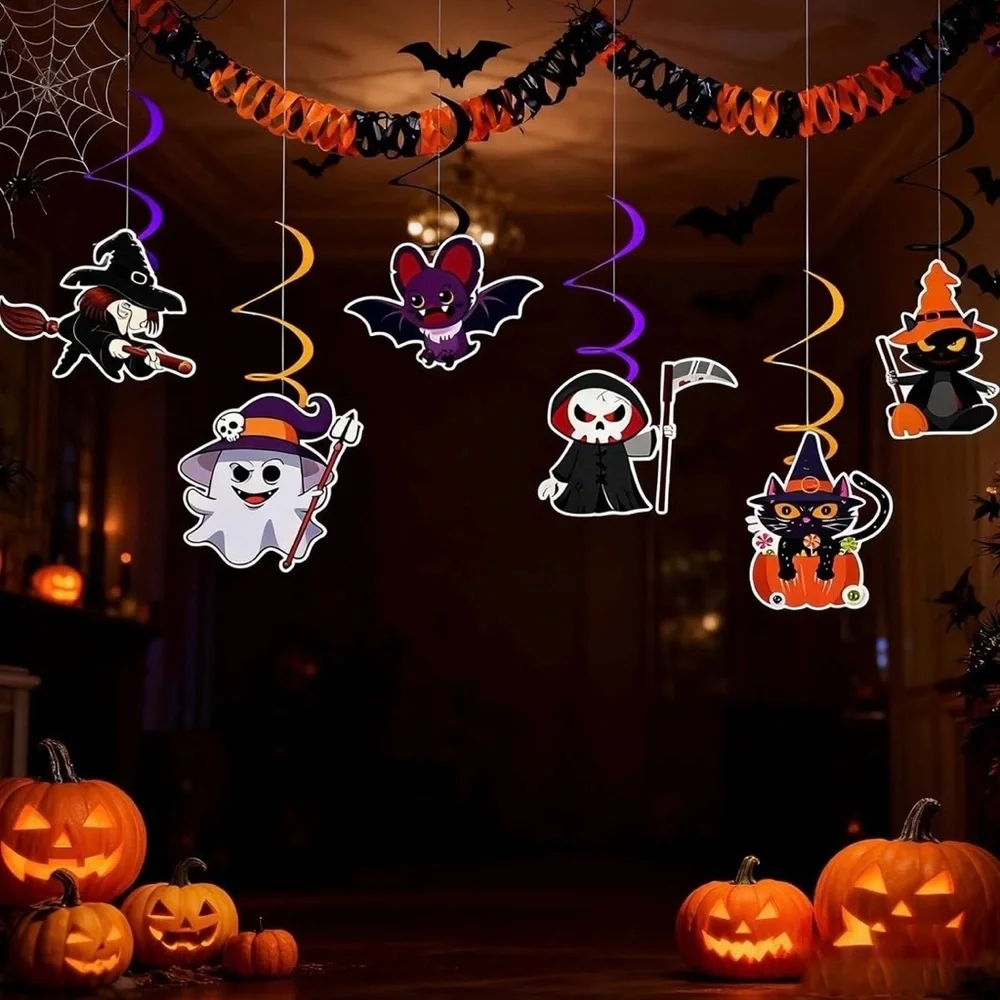 💞 New 6 Pack Halloween Hanging Swirl Decorations